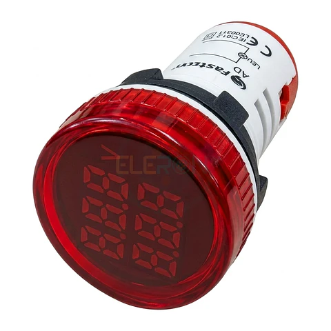 Voltimetro / Frecuencimetro Led Rojo Ø22Mm, 100A 50-500Vac