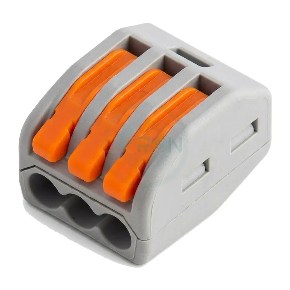 Conector Rapido De 1 Polo 3 Salidas Naranjo/Gris 1