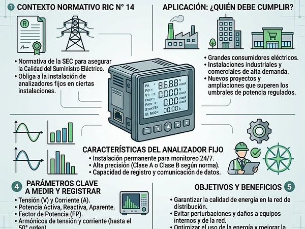 ¿Qué analizador de red exige la SEC? Requisitos del RIC 14 para Proyectos Eléctricos