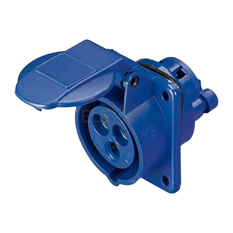 Enchufe Hembra Fijo Embutido, 2P+T, 16A, Ip44