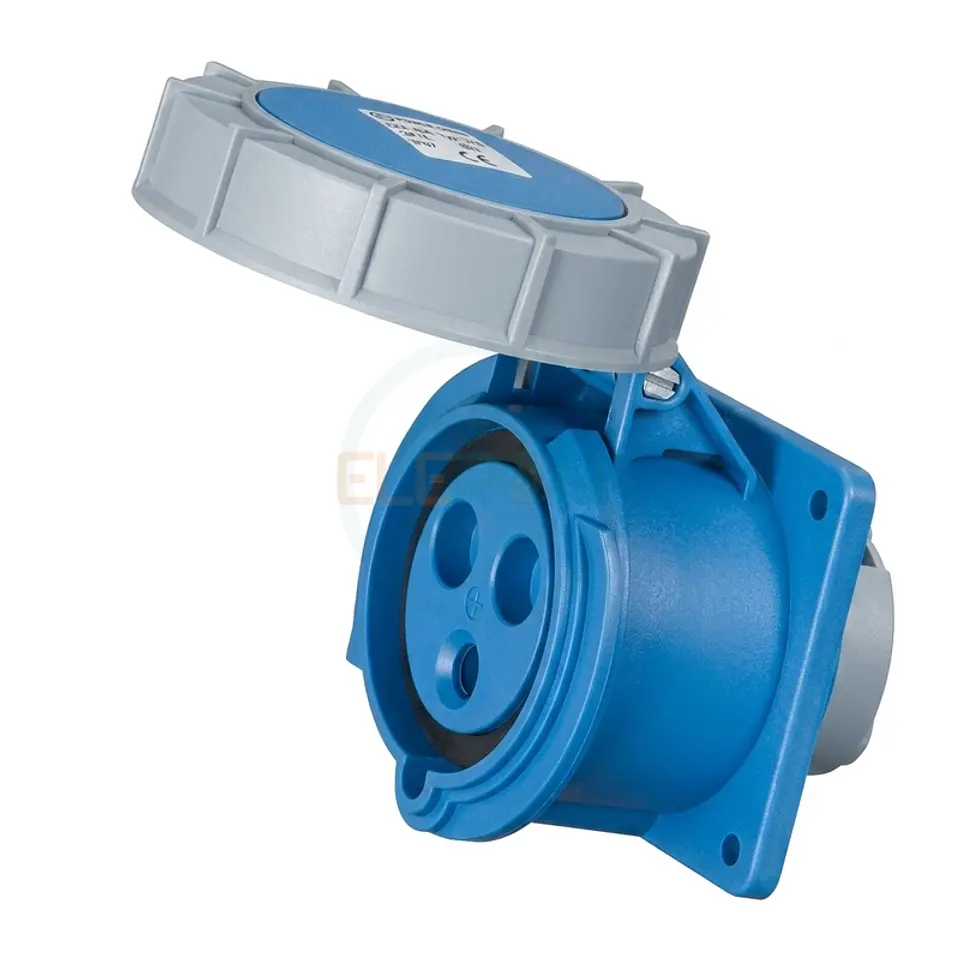 Enchufe Hembra Fijo Embutido, 2P+T, 63A, Ip67 1