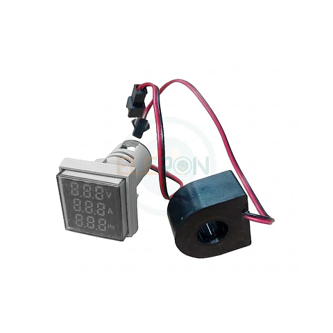 Voltimetro /Amperim / Frec. Led Blanco Ø22Mm 100A 50-500Vac