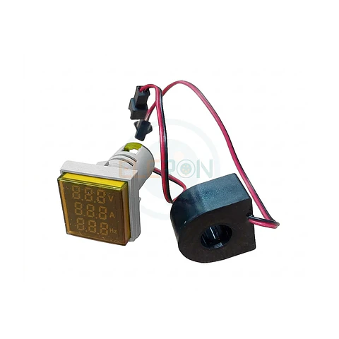 Voltimetr /Amperim / Frec. Led Amarillo Ø22Mm 100A 50-500V