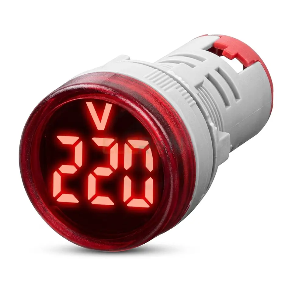 Voltímetro Led Ø22Mm 50-500Vac, Rojo 1