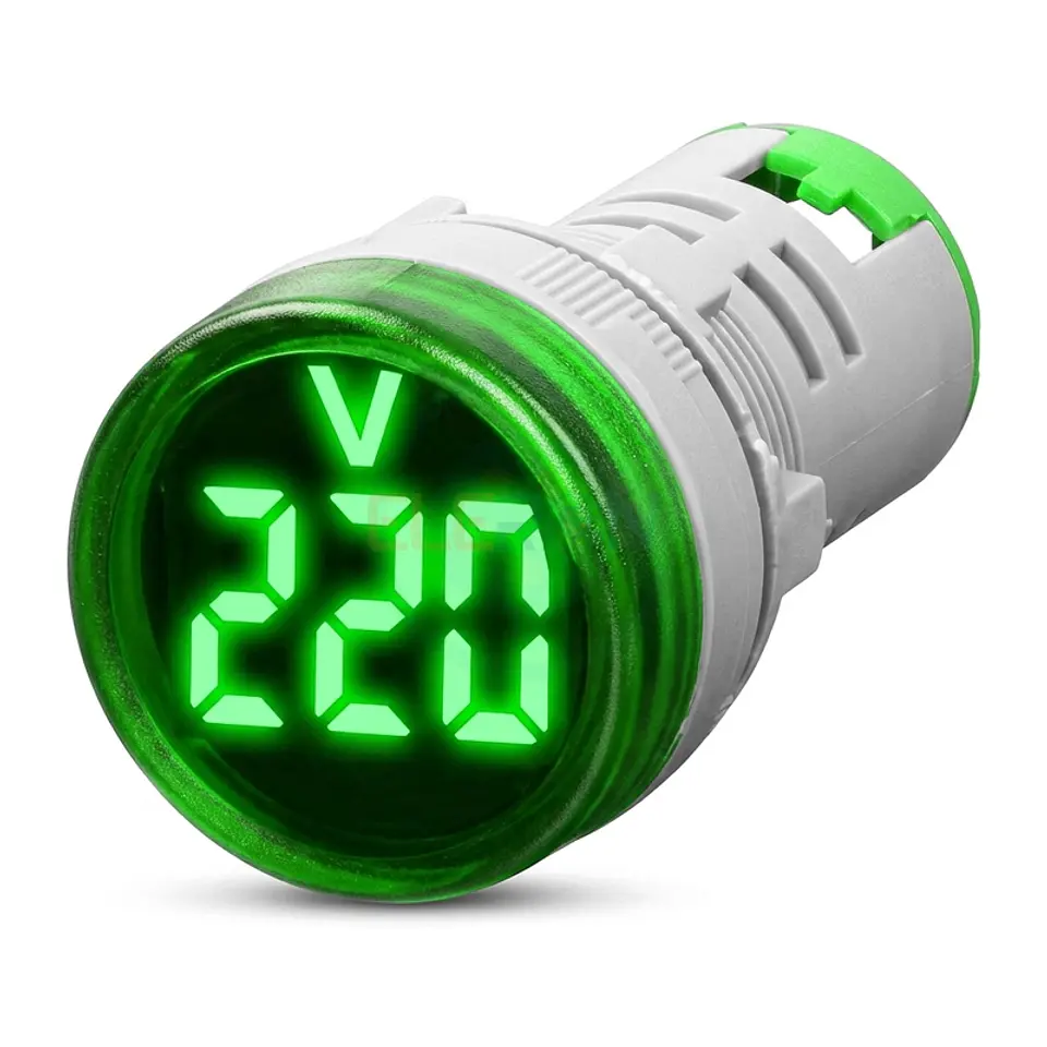 Voltímetro Led Ø22Mm 50-500Vac,Verde 1