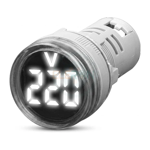 Voltimetro Led Ø22Mm 50-500Vac, Blanco