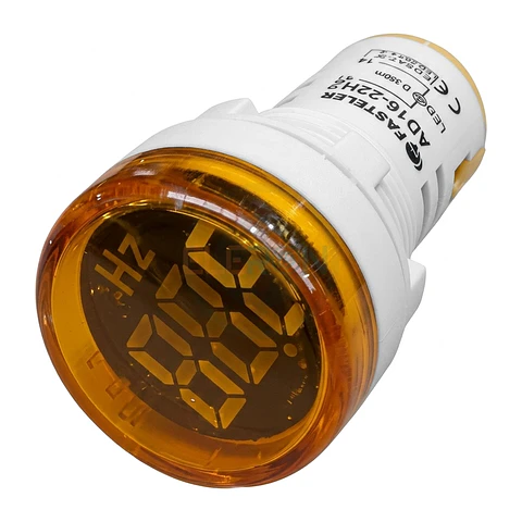 Frecuencimetro Led Ø22Mm / 0 -99Hz, 50-500Vac, Amarillo