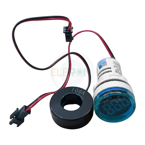 Wattmetro Ø22Mm Azul  /100A 220Vac/26Kw - 380Vac/45Kw