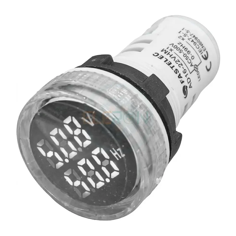 Voltímetro / Frecuencímetro Led Blanco Ø22Mm 100A 50-500Vac 1