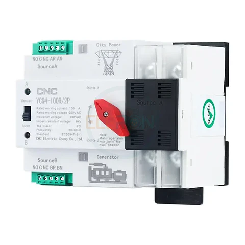 Transferencia Conmutador Automática ATS 2P 100A YCQ4 (Clase PC) CNC