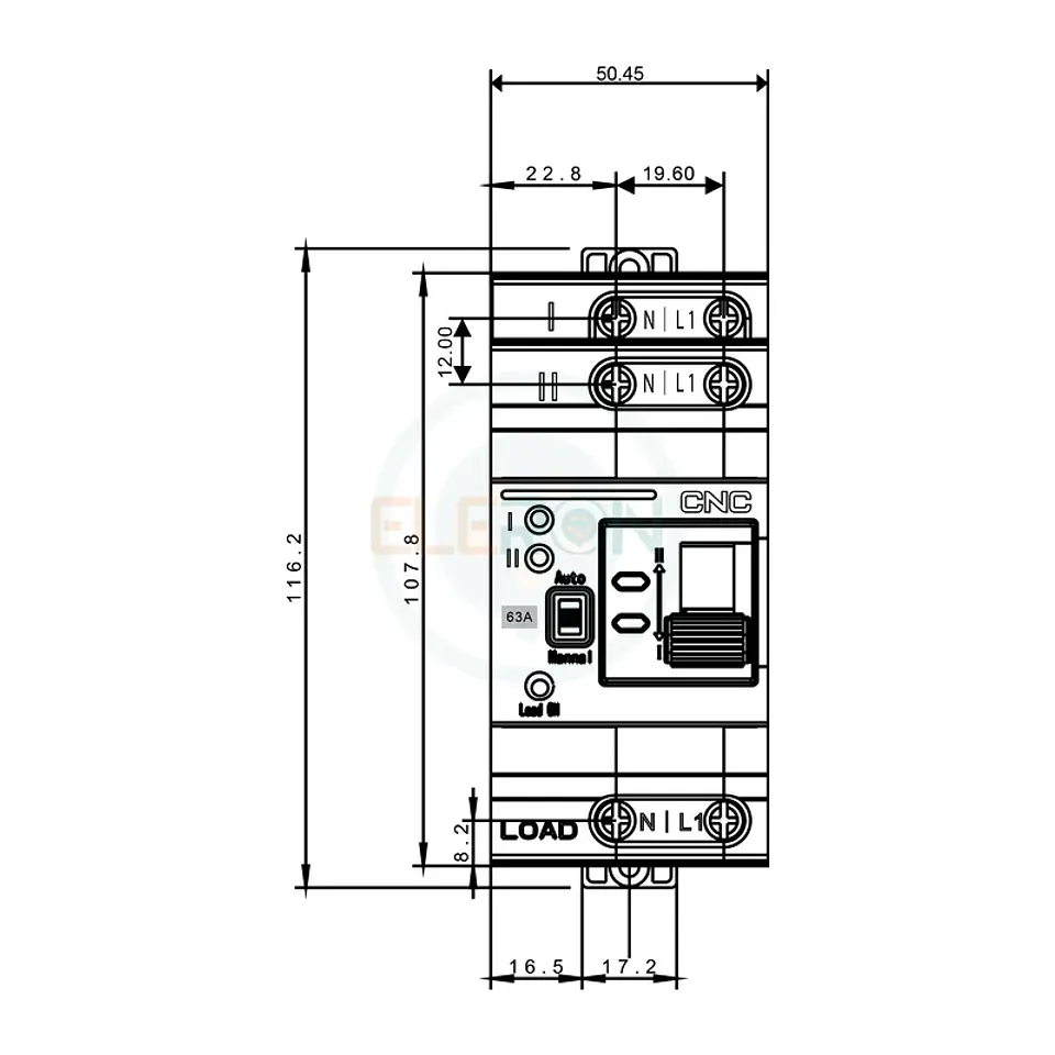 Transferencia Conmutador Automática ATS 2P 63A YCQR CNC 2