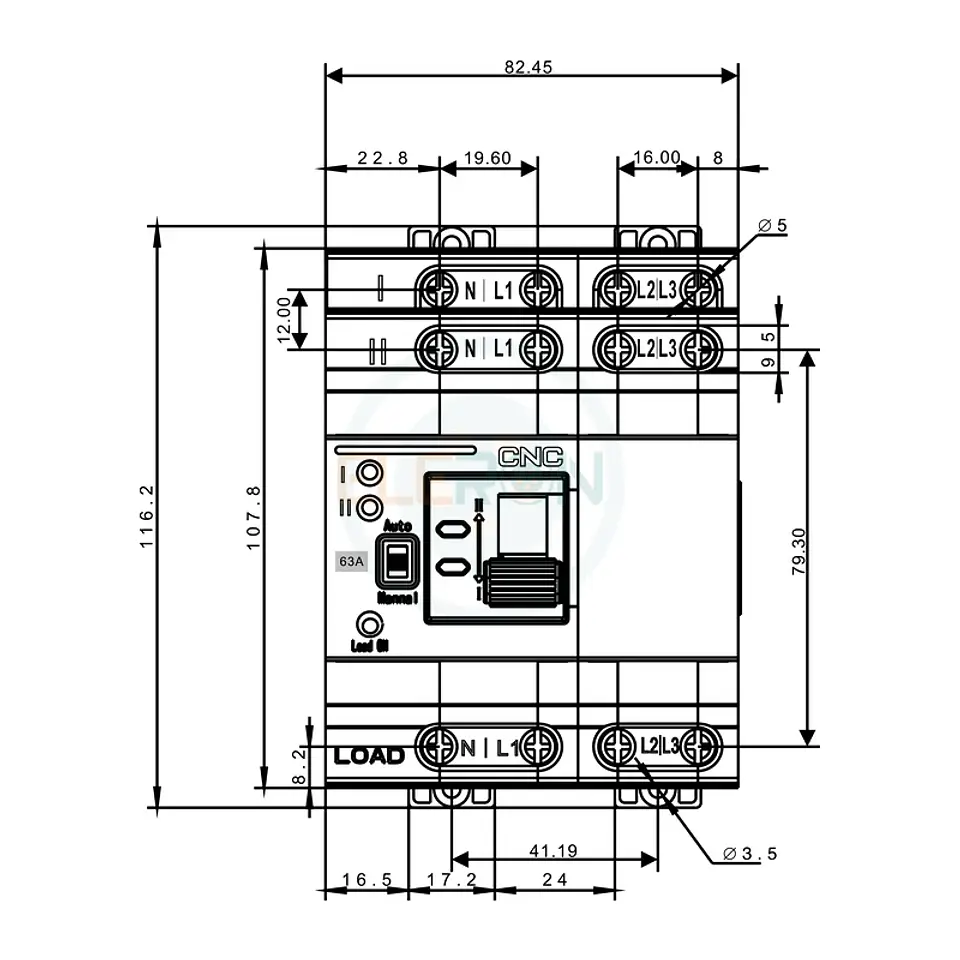 Transferencia Conmutador Automática ATS 4P 63A YCQR CNC 2