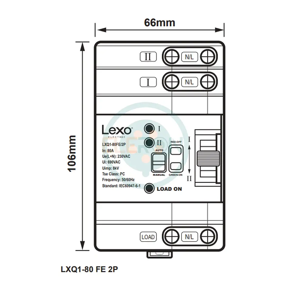 Transferencia Conmutador Automática ATS 2P 63A LEXO 2