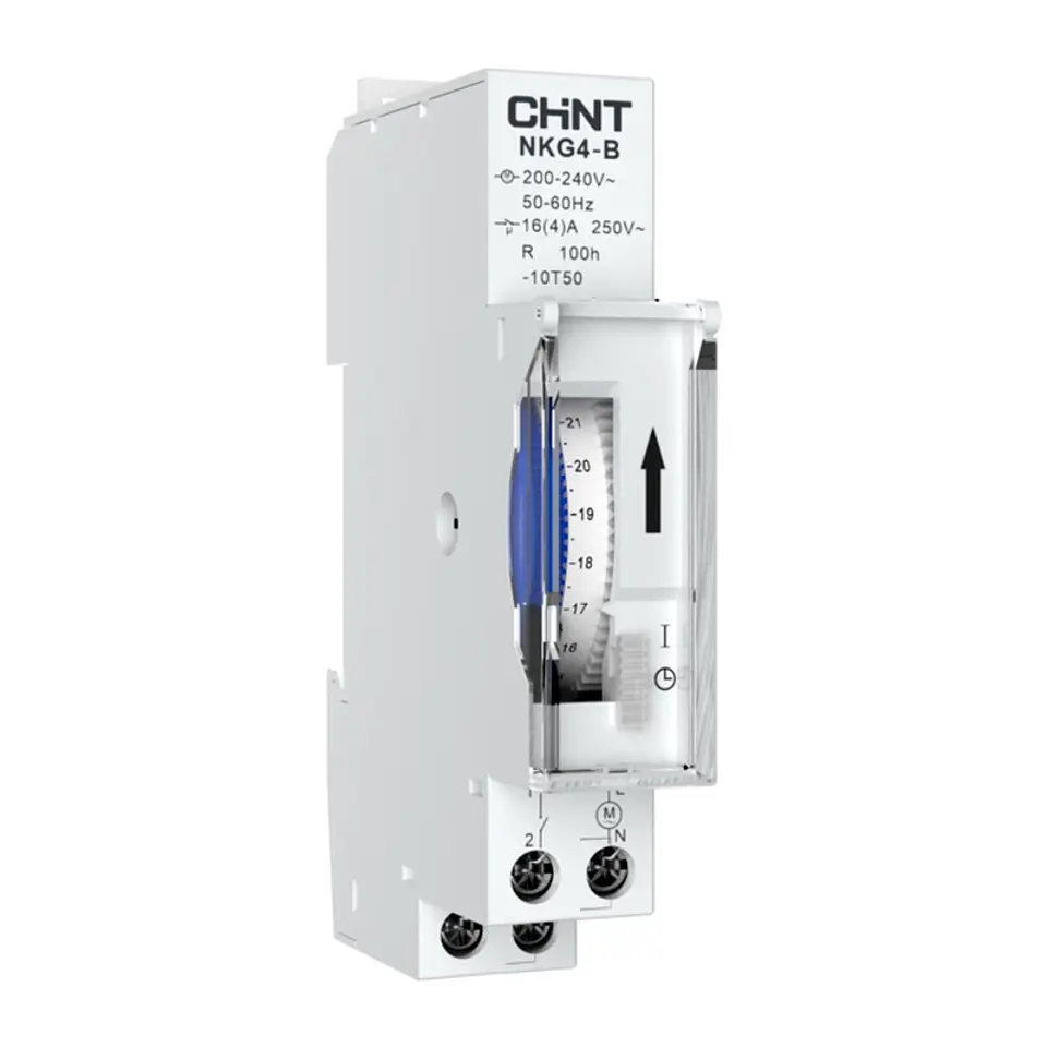 Interruptor horario análogo DIN 15min/24H, 200-240V 16A NKG4-B CHINT  1
