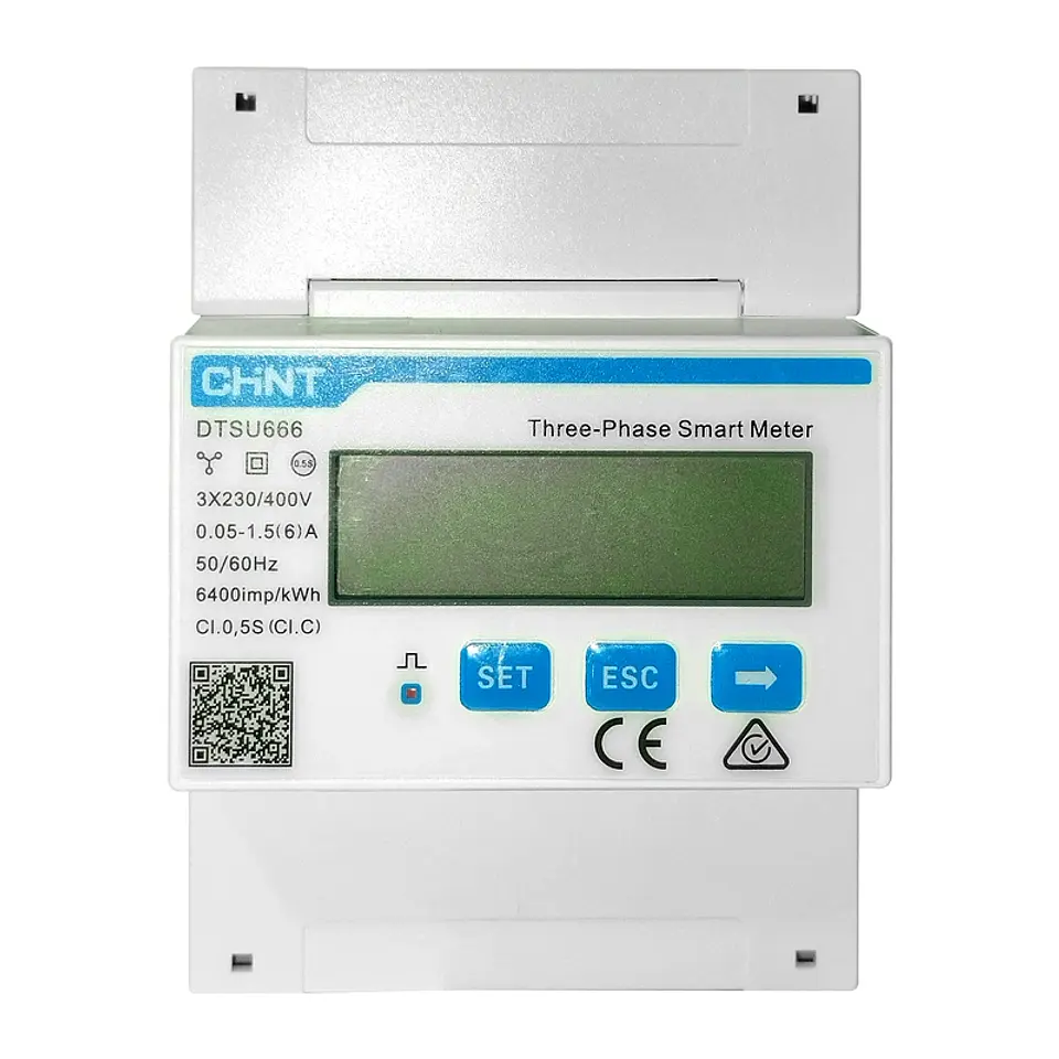 Medidor Energía (Remarcador) 1.5(6)A 3P+N Rs485, Montaje Din DTSU666 Chint 2