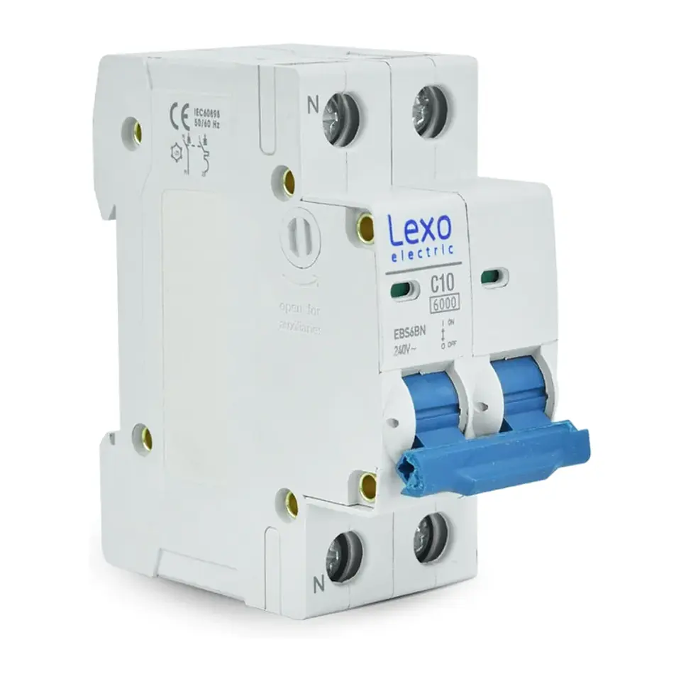 Interruptor Automático 1P+N 10A Curva C 6Ka  Lexo 1