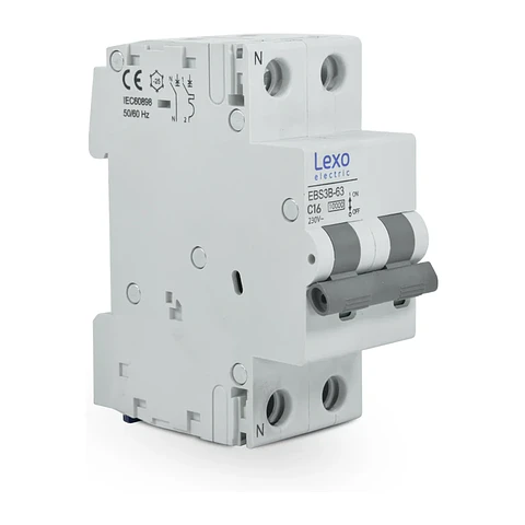 Interruptor Automático 1P+N 16A Curva C 10Ka Lexo