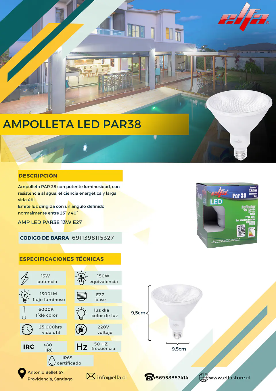 Ampolleta LED PAR38 3