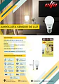 Ampolleta LED A60 Elfa con Sensor de Luz - 9W (Equivale a 80W/90W) Luz Cálida 3000K - Miniatura 2