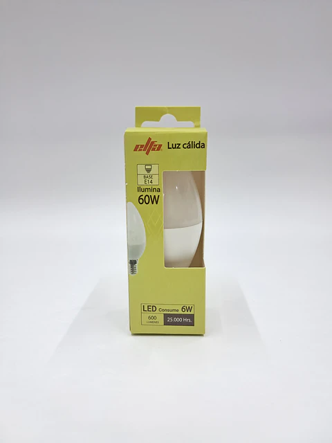 Ampolleta LED Vela Elfa - 7W E27 Luz Cálida (3000K)