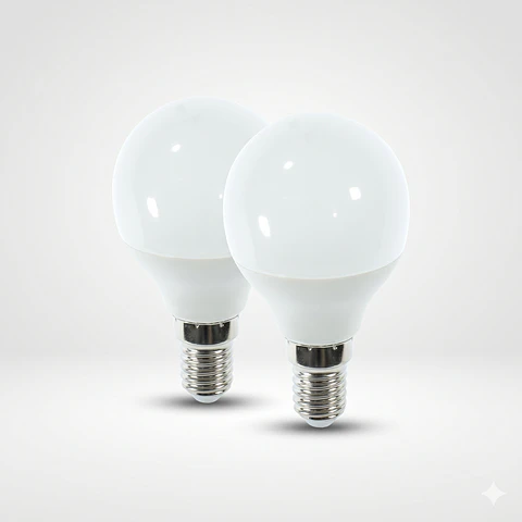 Pack 2 Ampolletas LED G45 Elfa - 6W E14 Luz Cálida (3000K)