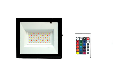 Reflector LED Elfa 50W RGB Multicolores con Control Remoto