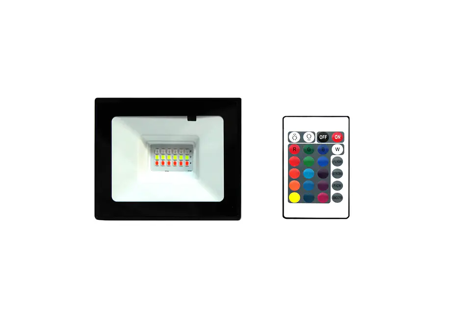 Reflector LED Elfa 20W RGB Multicolores con Control Remoto 1