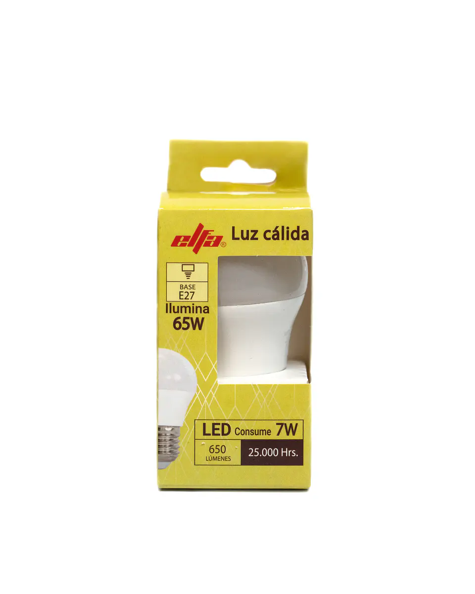 Ampolleta LED A60 Elfa - 9W (Equivale a 80W) Luz Cálida 3000K 2