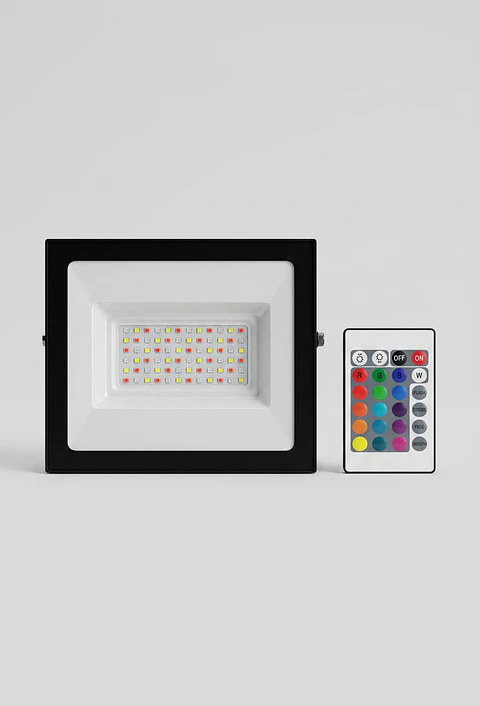 Reflector LED Elfa 50W RGB Multicolores con Control Remoto