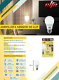 Ampolleta LED A60 Elfa con Sensor de Luz - 9W (Equivale a 80W/90W) Luz Cálida 3000K - Miniatura 3