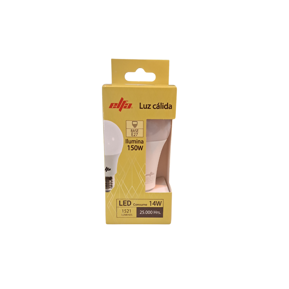 Ampolleta LED A70 Elfa - 14W (Equivale a 150W) Luz Cálida 3000K 2