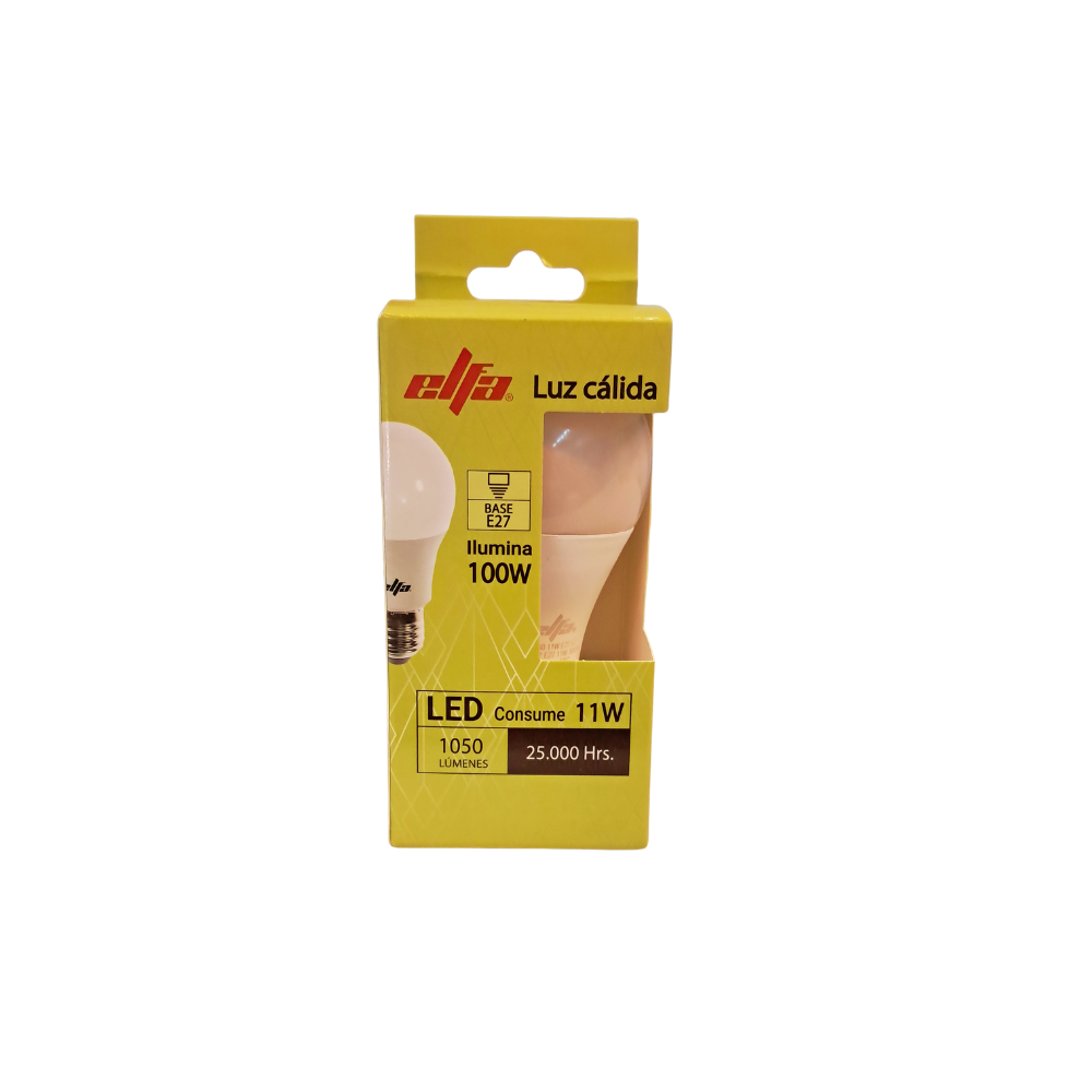 Ampolleta LED A60 Elfa - 11W (Equivale a 100W) Luz Cálida 2