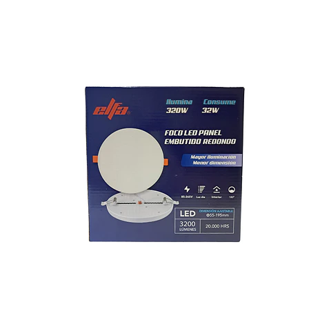 Foco LED Embutido Ajustable Redondo Elfa - 32W (Equivale a 320W) Luz Día 6400K