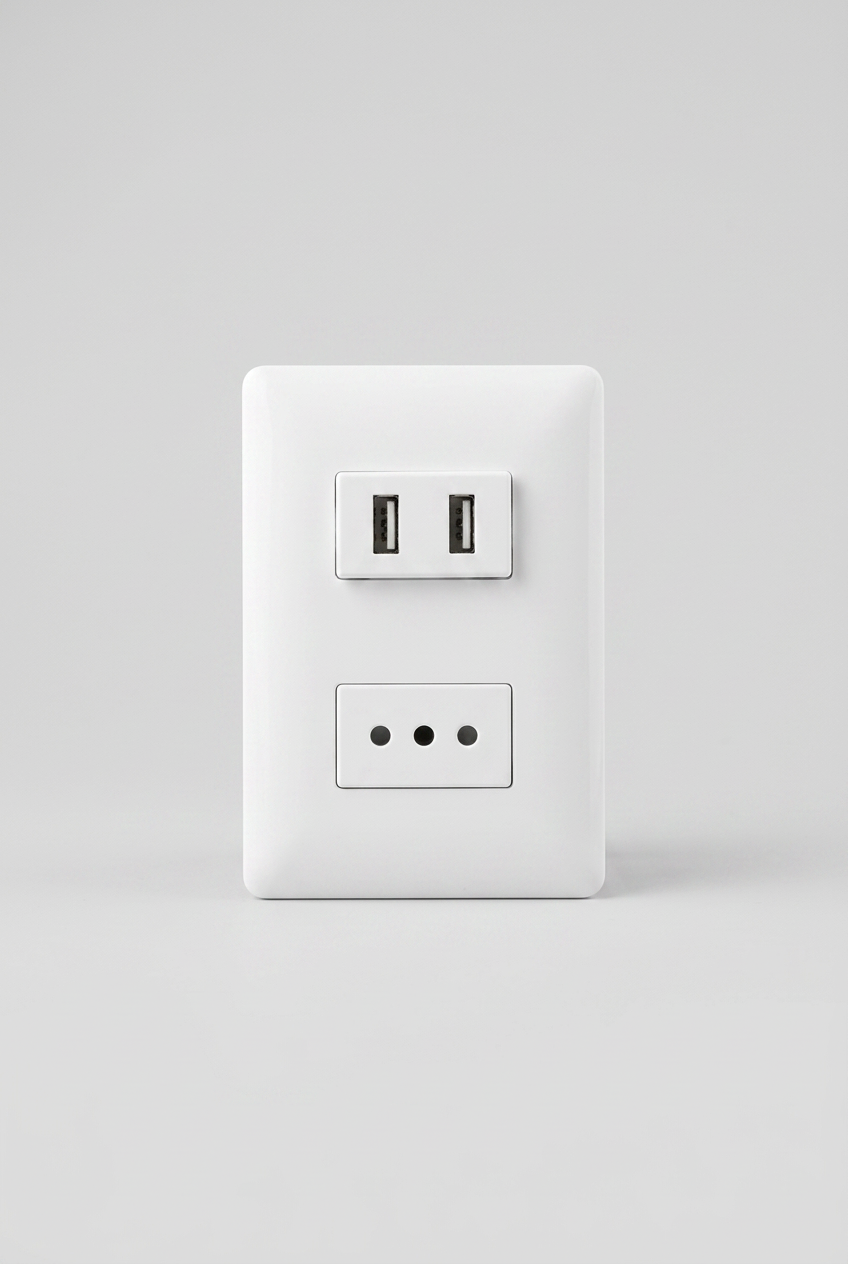 ENCHUFE PARED CON PUERTO 2 USB 1