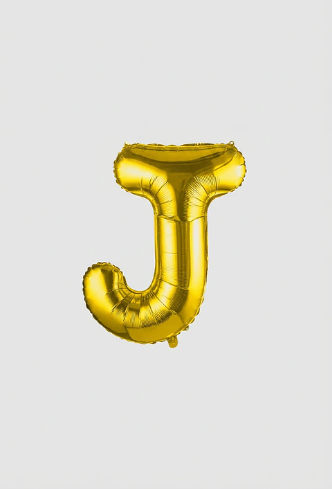 GLOBO METALIZADO DORADO LETRA J 16