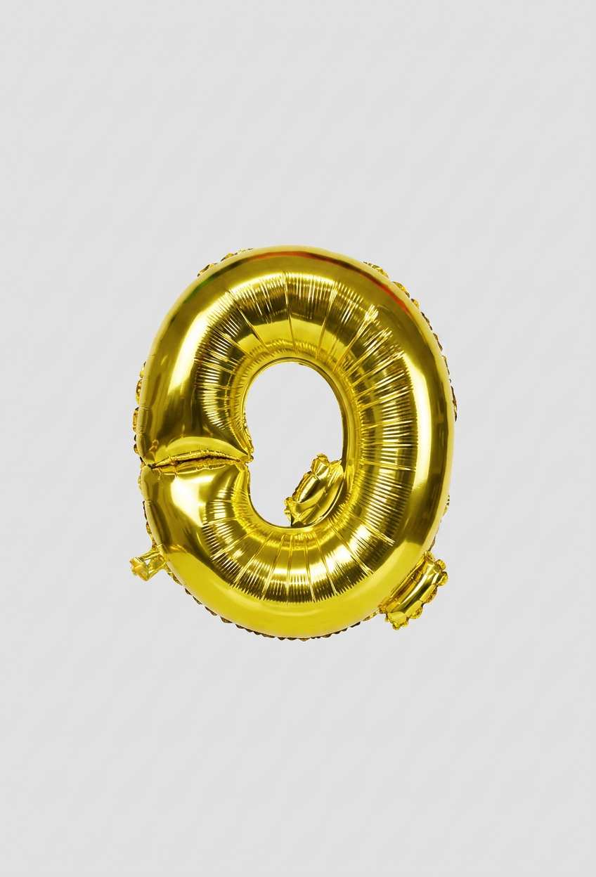 GLOBO METALIZADO DORADO LETRA Q 16 1