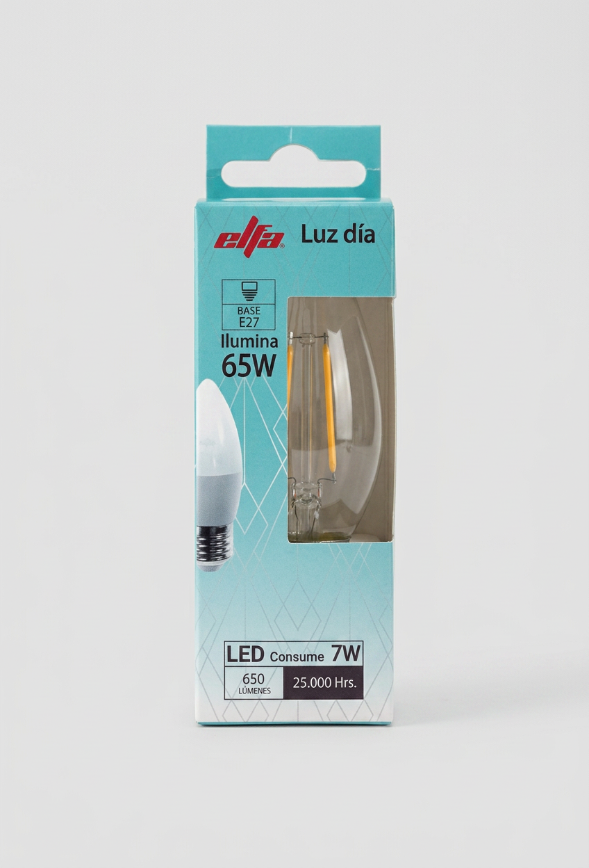Ampolleta LED Vela - Elfa Pure Day E27 7W LD 2
