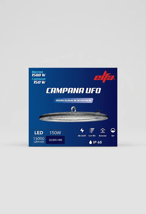 Campana LED UFO Industrial 150W 6400K Gris