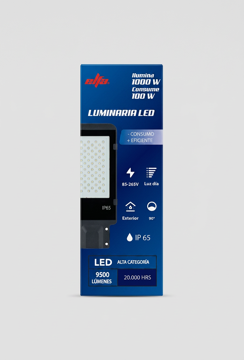 Luminaria LED Elfa 100W para Muro o Poste - Luz Día 6400K 2