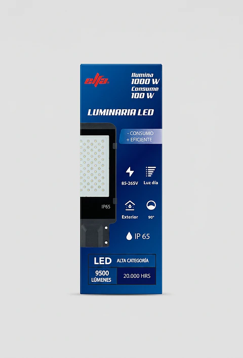 Luminaria LED Elfa 100W para Muro o Poste - Luz Día 6400K