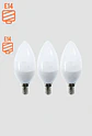 Pack de 3 Ampolletas LED Vela Elfa - 6W (Equivale a 60W) Luz Cálida 3000K - Miniatura 1