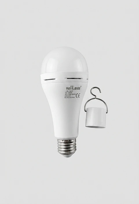 Ampolleta LED de Emergencia Recargable 9W Luz Día