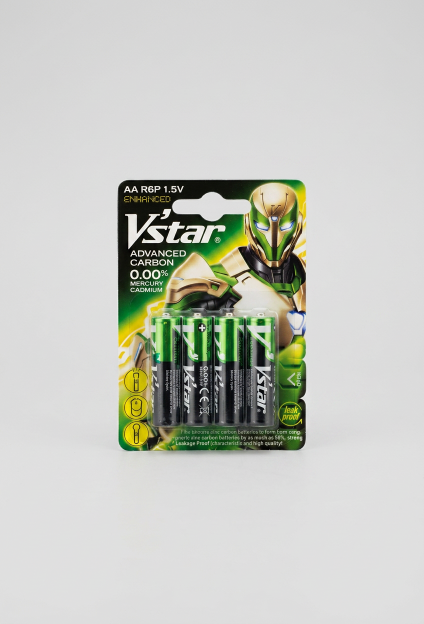 PACK X4 PILAS AA CARBON 1