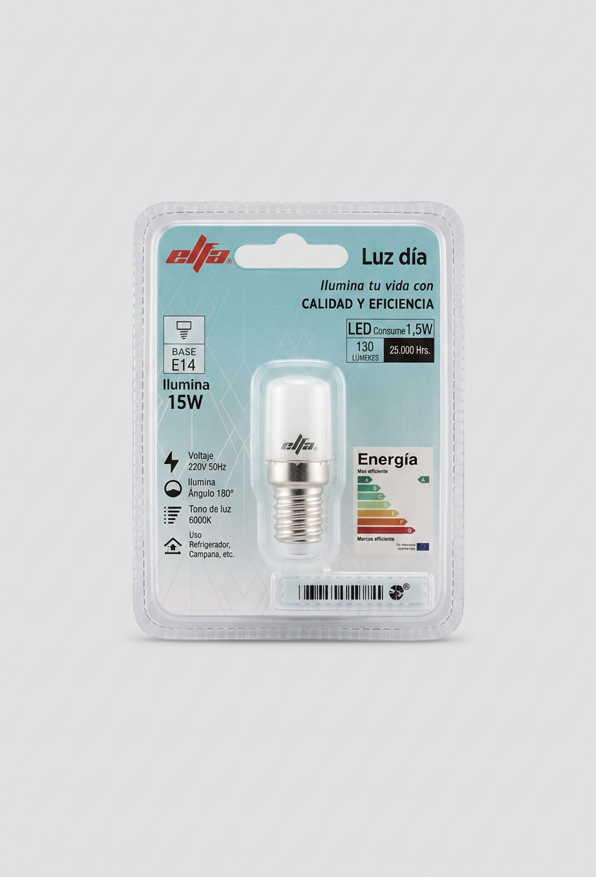Ampolleta LED E14 1,5W Luz Día 6500K 2