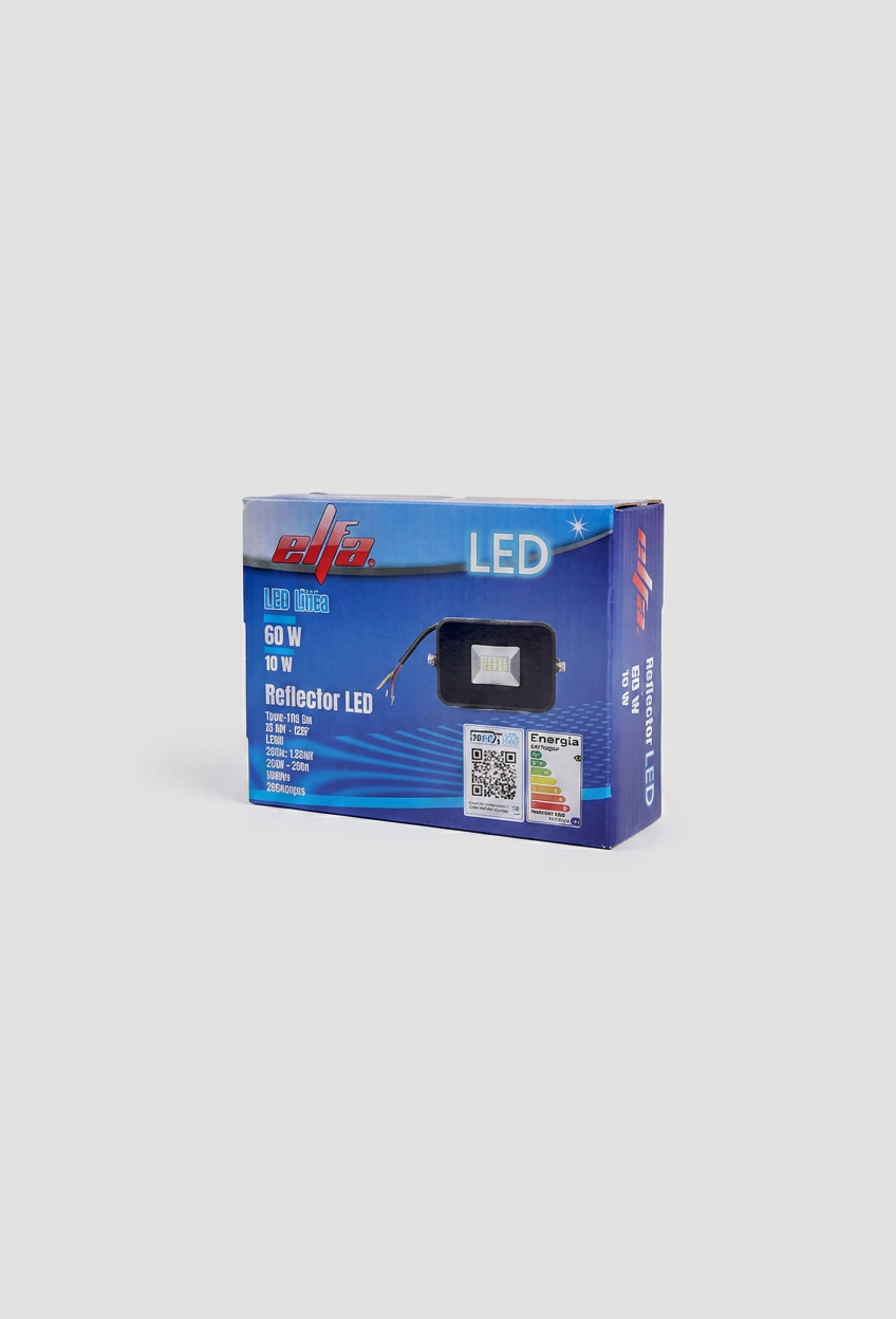 Reflector LED Slim 10W Elfa 6000K IP65 Exterior Aluminio Vidrio Negro  2