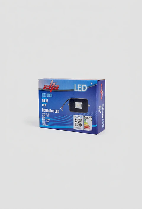 Reflector LED Slim 10W Elfa 6000K IP65 Exterior Aluminio Vidrio Negro 