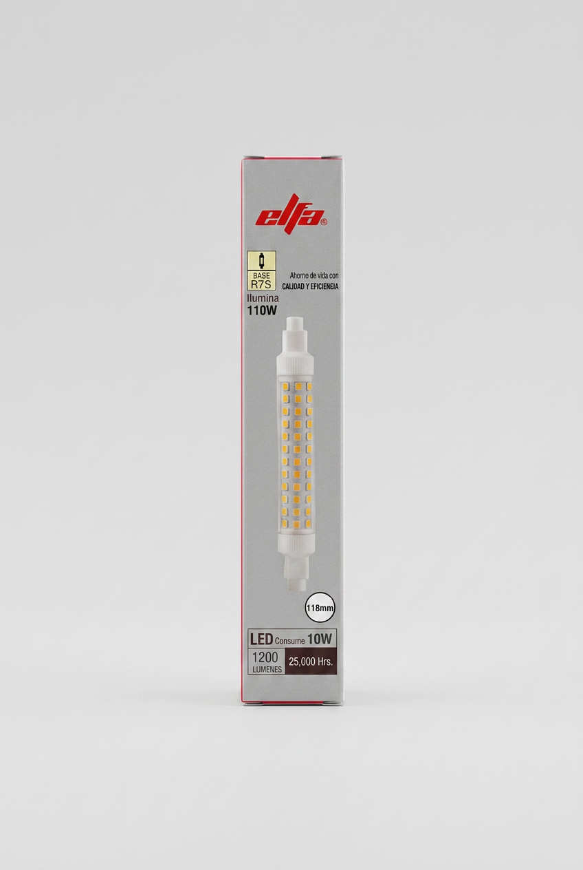 Ampolleta LED Lineal Elfa R7S - 10W (Equivale a 110W) Luz Cálida 3000K 2