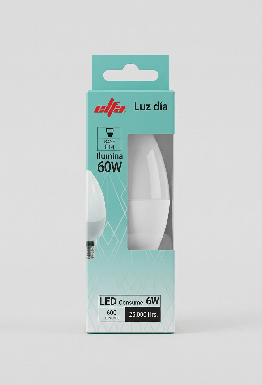 Ampolleta LED Vela 35A 6W Luz Día Soquete E14 2