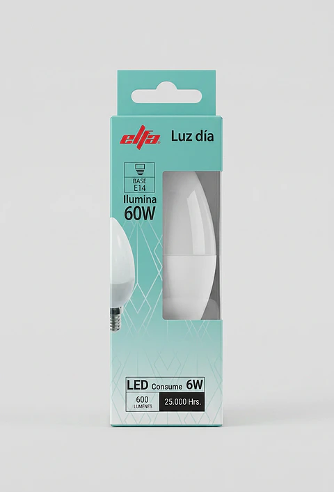 Ampolleta LED Vela 35A 6W Luz Día Soquete E14