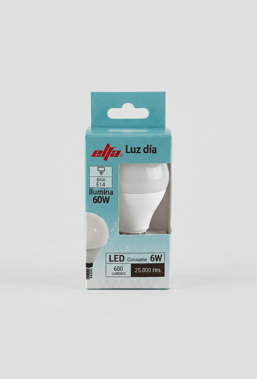 Ampolleta LED G45 6W Luz Día 6000K E14 2